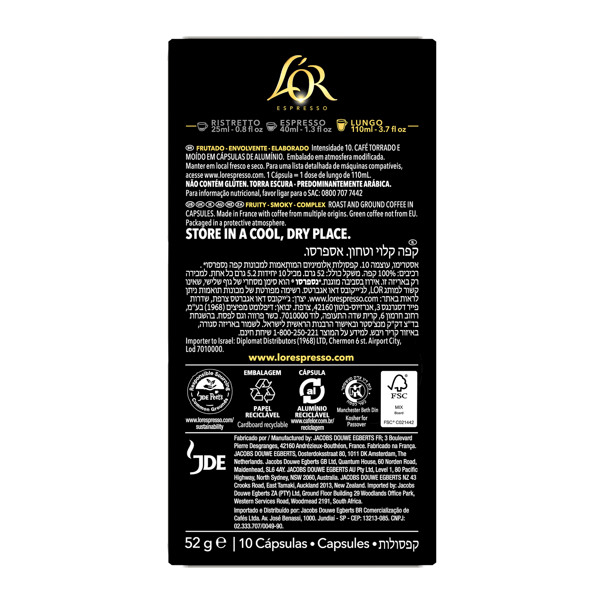 L'OR Estremo Lungo Espresso Capsules